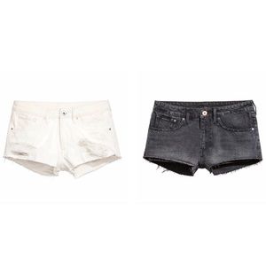 2 pairs of H & M Low waist denim shorts